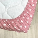 Husa saltea patuț bebe copii din bumbac 120 x 60 cm, Stelute albe (1)